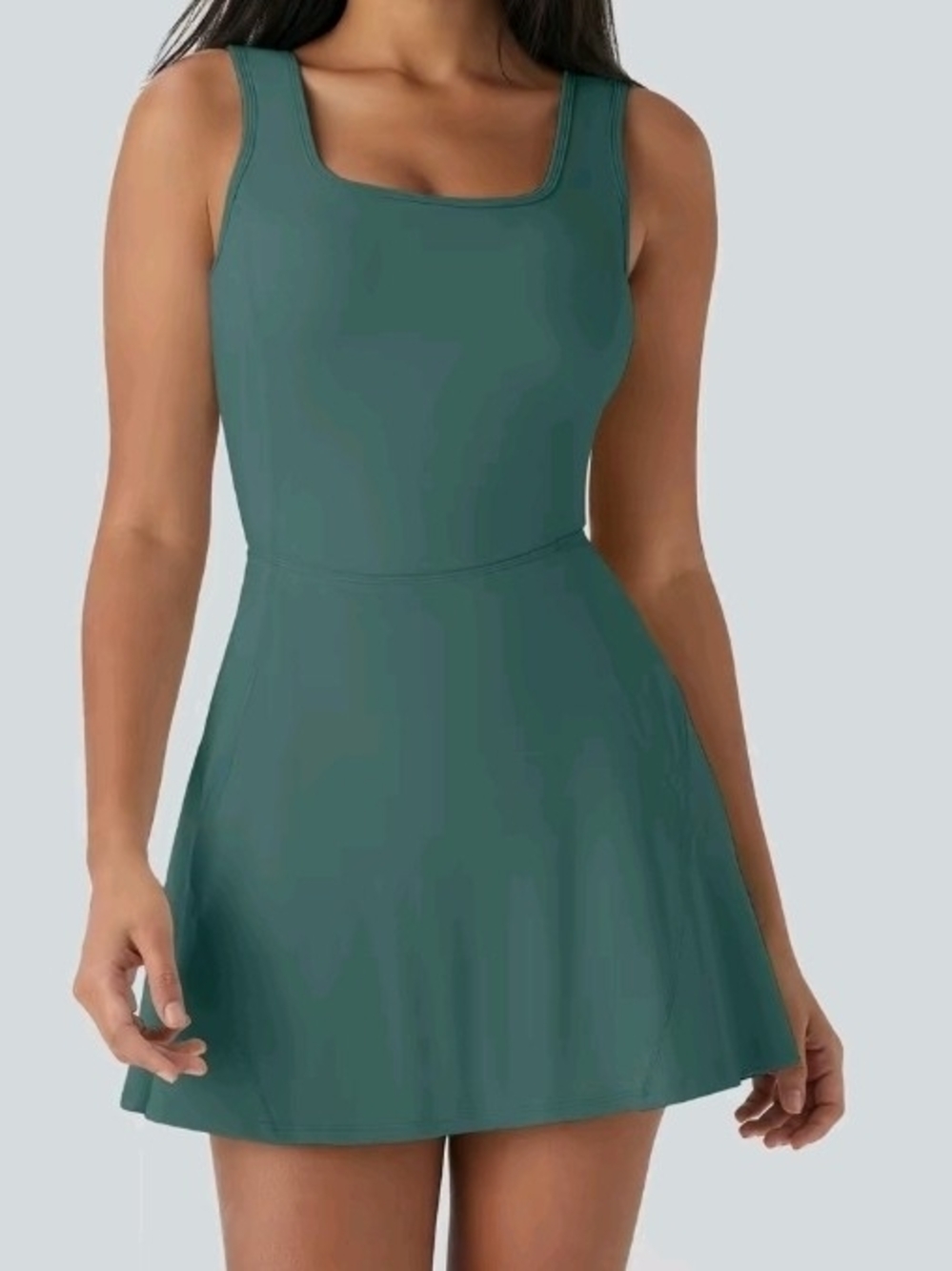Alara Teal Scoop Neck Mini Dress